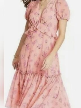LOVESHACKFANCY NWT Peach And Pink Floral Dress Size 6